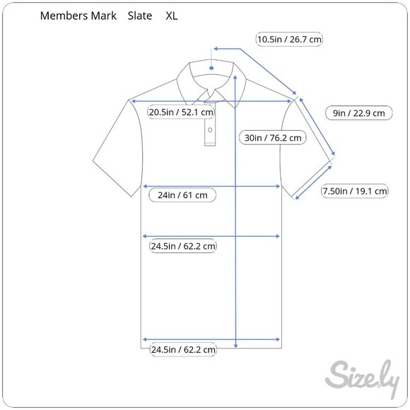 Members Mark Mens Slate Polo Shirt XL NWT - Picture 2 of 4